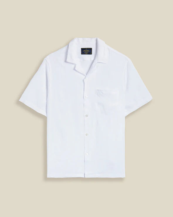 Linen Camp Collar- White
