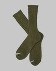 Wool Ribbed Socks in Khaki
