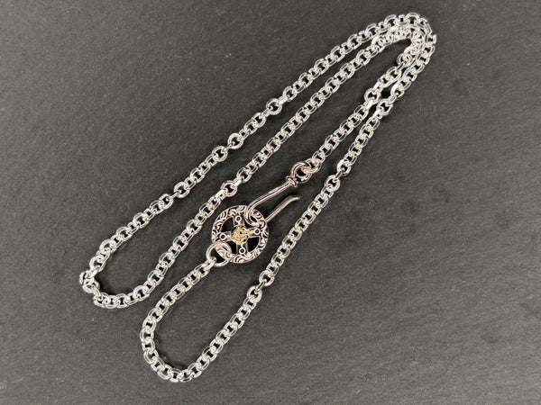 O-062+ P-077(C) First Arrow's Chain Necklace with Medicine Wheel and K18- Medium