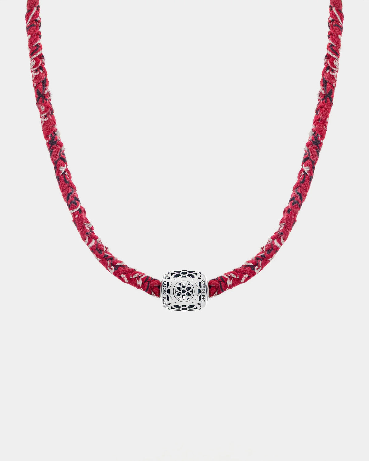 Good Art HLYWD Pooka Necklace- Red Bandana Braid