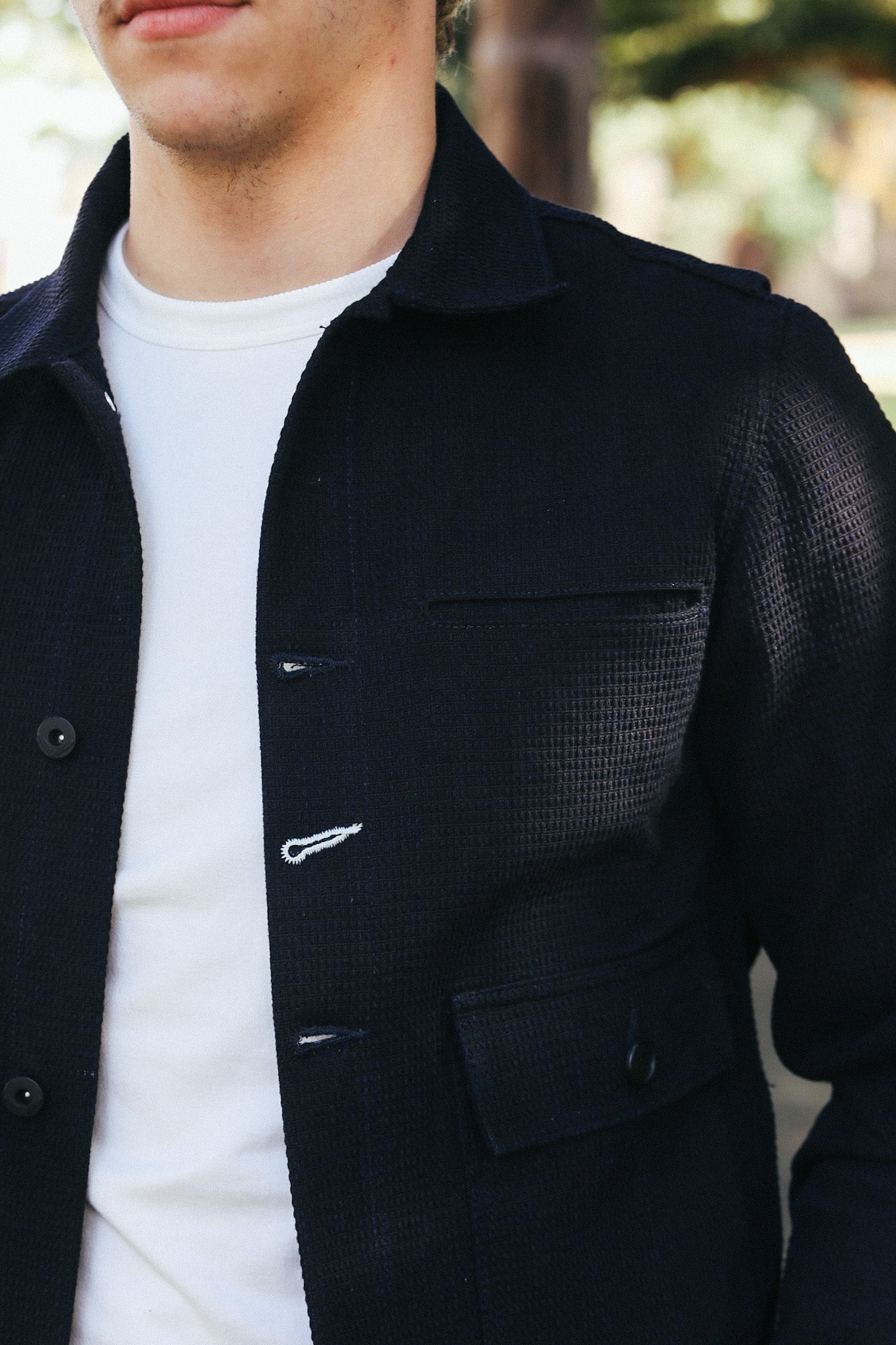 Ranger Jacket- Indigo Sashiko Waffle