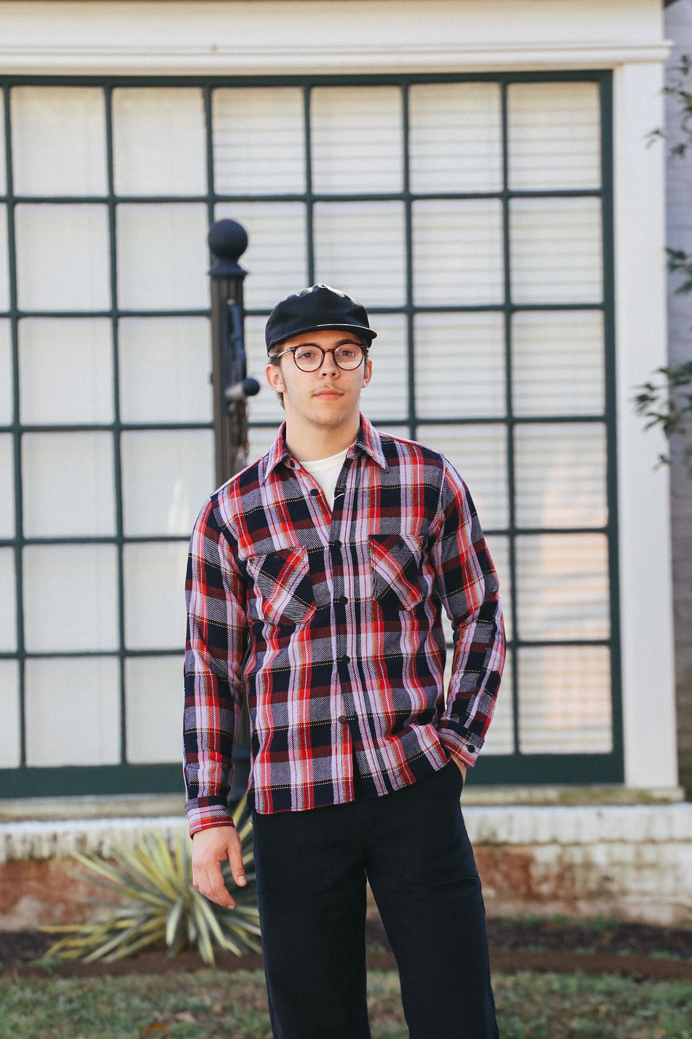 SIN25-01 Rope Dyed Indigo Flannel Shirt-Purple