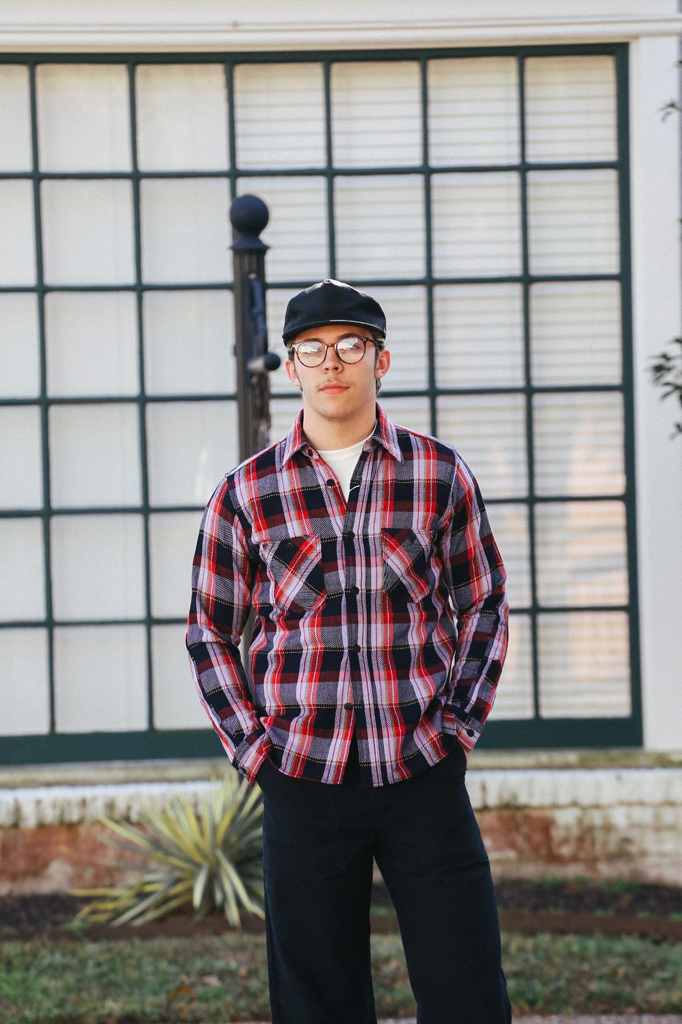 SIN25-01 Rope Dyed Indigo Flannel Shirt-Purple