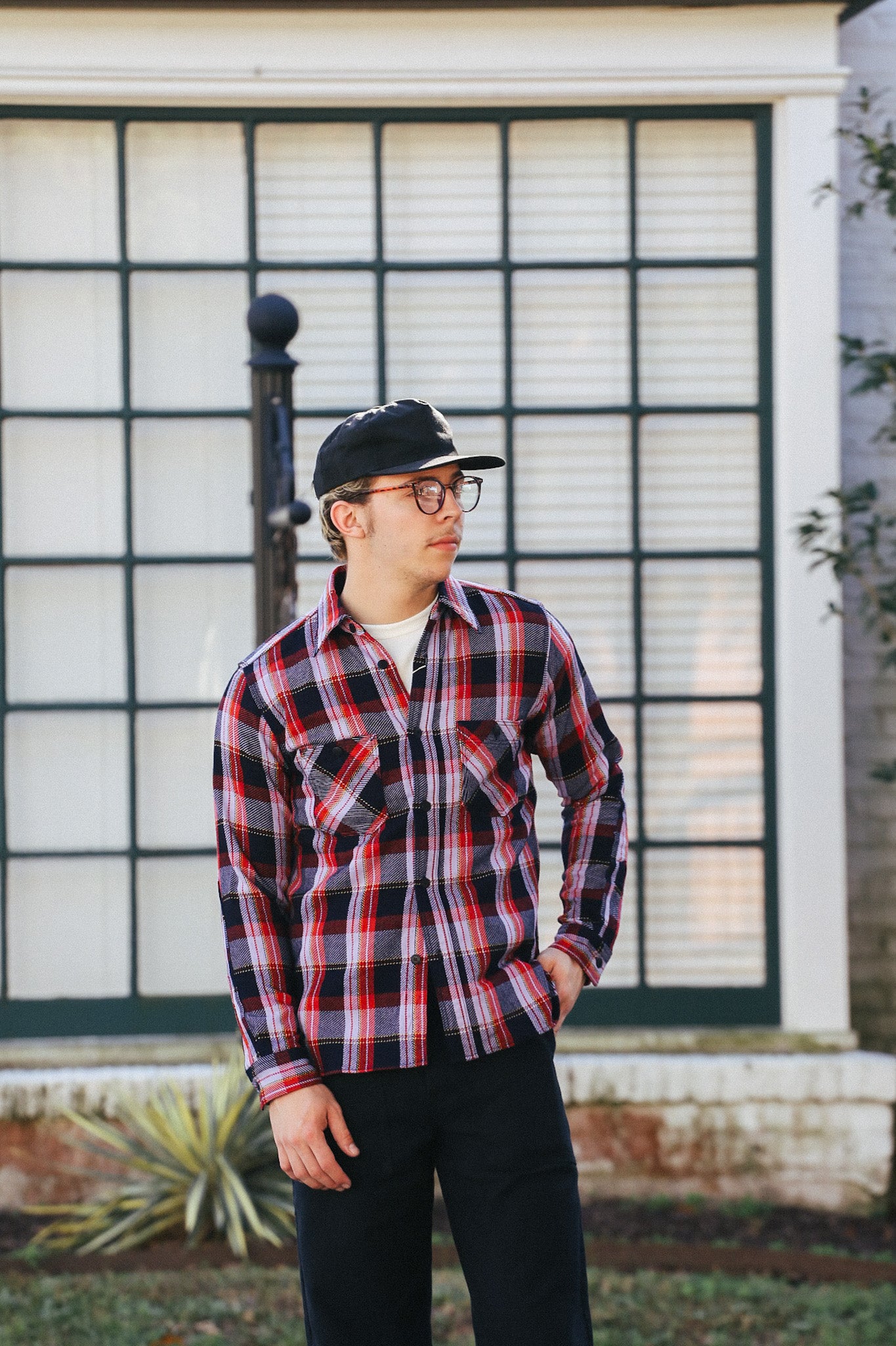 SIN25-01 Rope Dyed Indigo Flannel Shirt-Purple