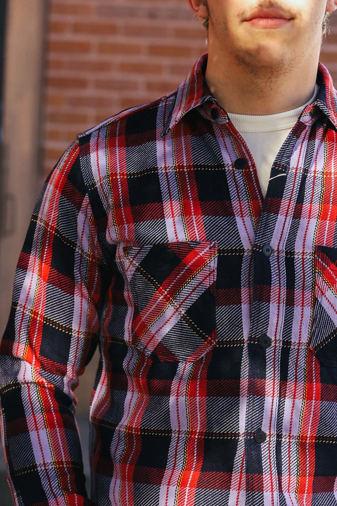 SIN25-01 Rope Dyed Indigo Flannel Shirt-Purple