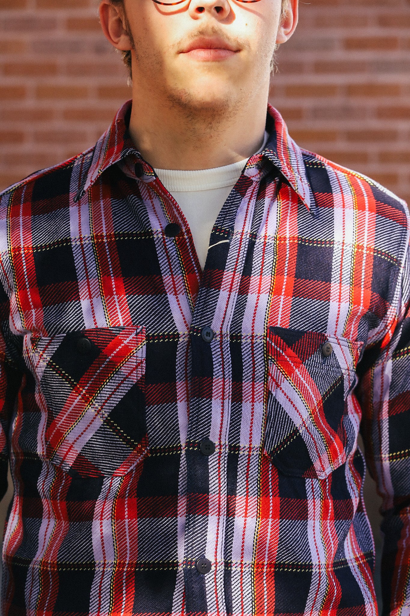 SIN25-01 Rope Dyed Indigo Flannel Shirt-Purple