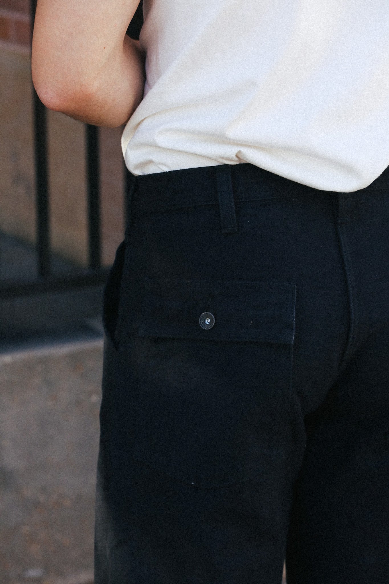 SJ52BK 15oz Yarn Dyed Heavy Sateen Baker Pant-Black