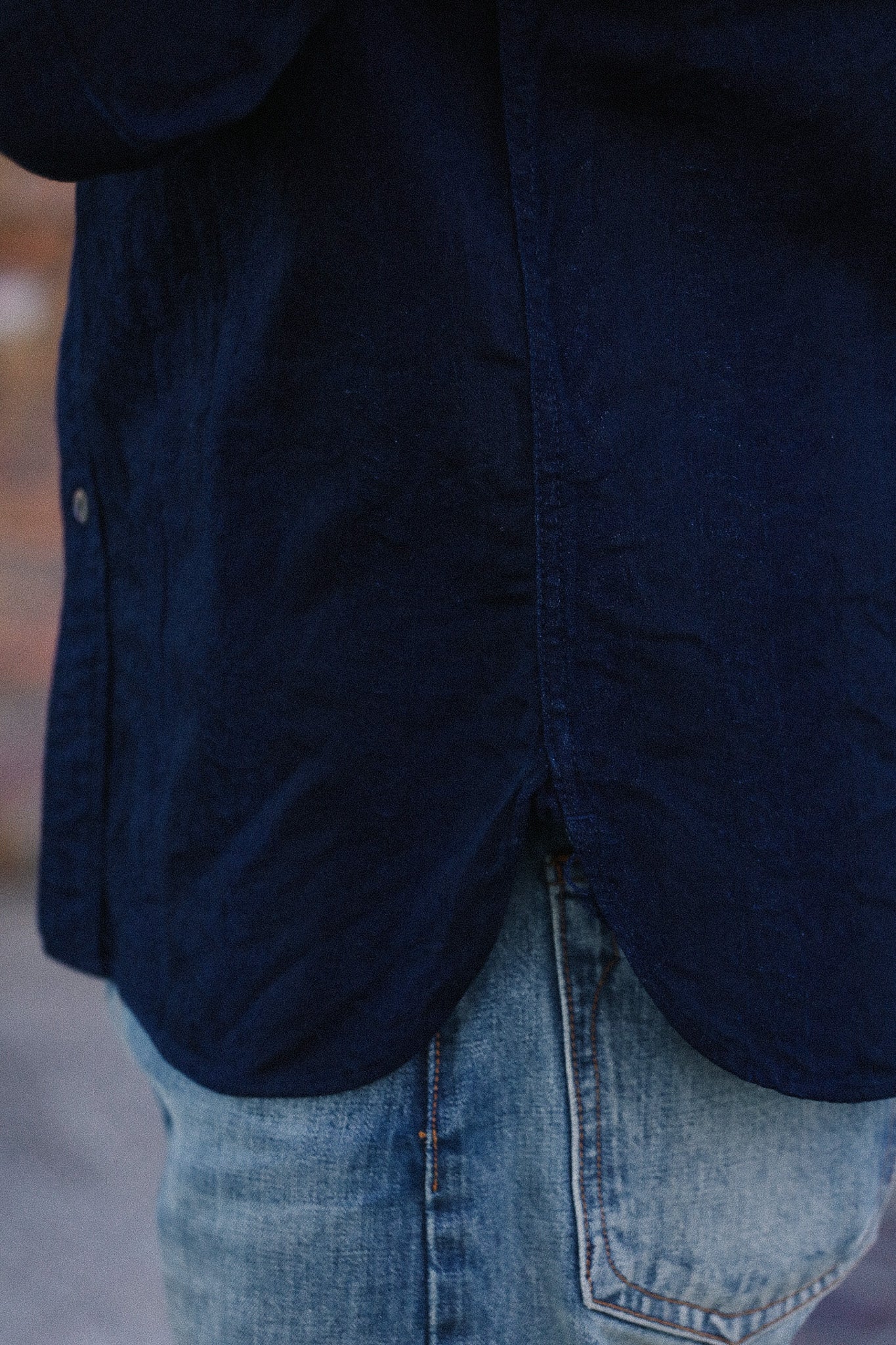 SSS26-01W Samurai Sengen Indigo Jacquard Work Shirt- Indigo – Iron