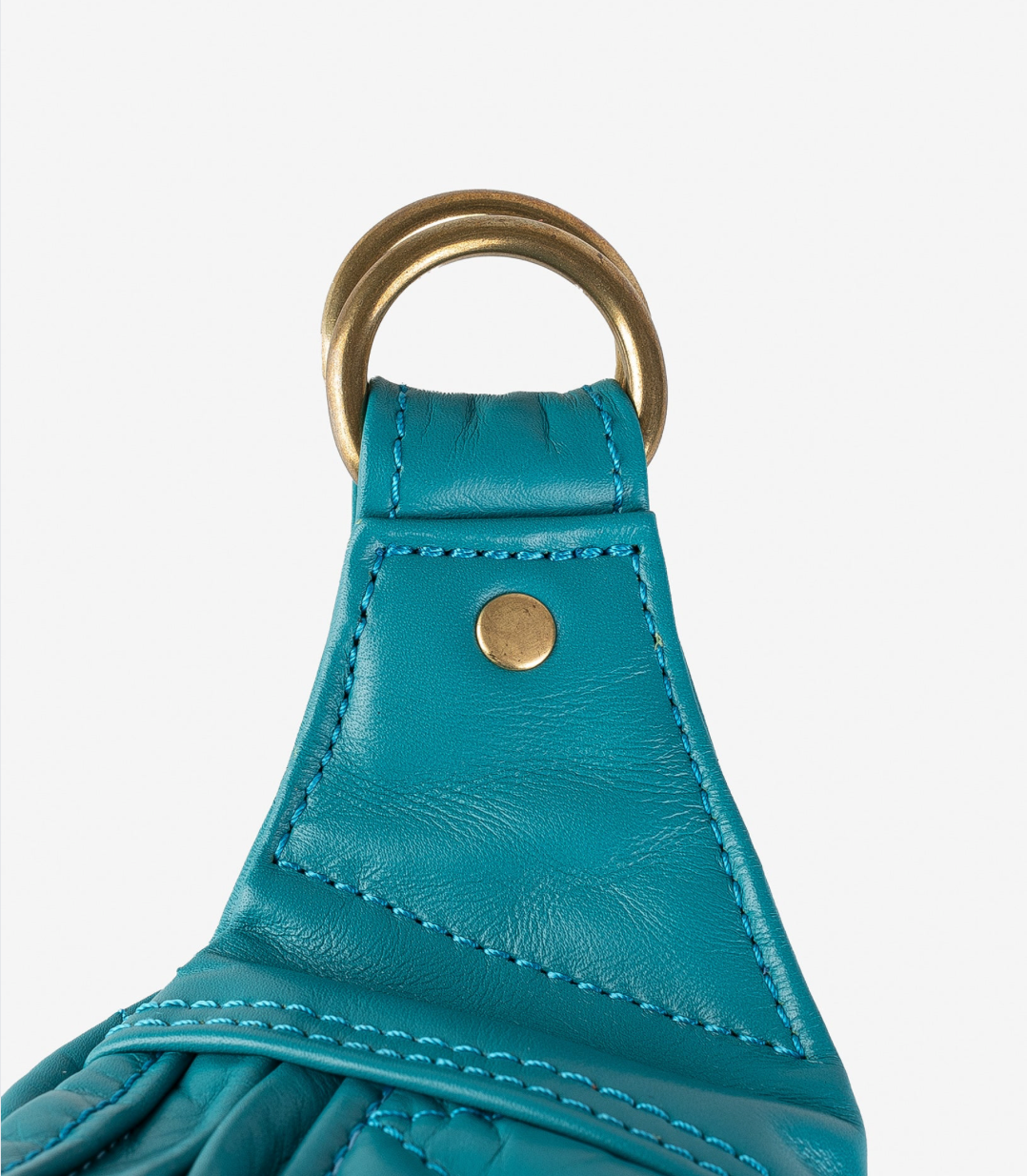 IHE-45-BLU Diamond Stitched Leather Waist Bag - Blue