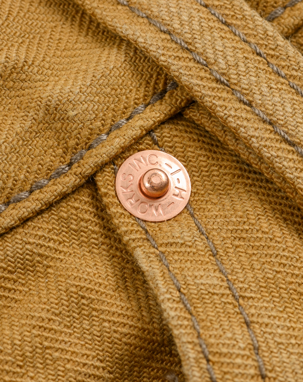 IH-831-BRN Iron Heart 10oz Herringbone Painter’s Pants - Brown