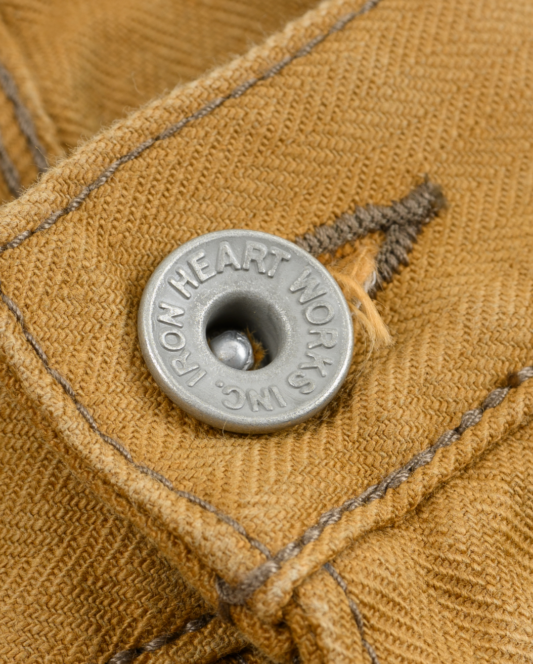 IH-831-BRN Iron Heart 10oz Herringbone Painter’s Pants - Brown