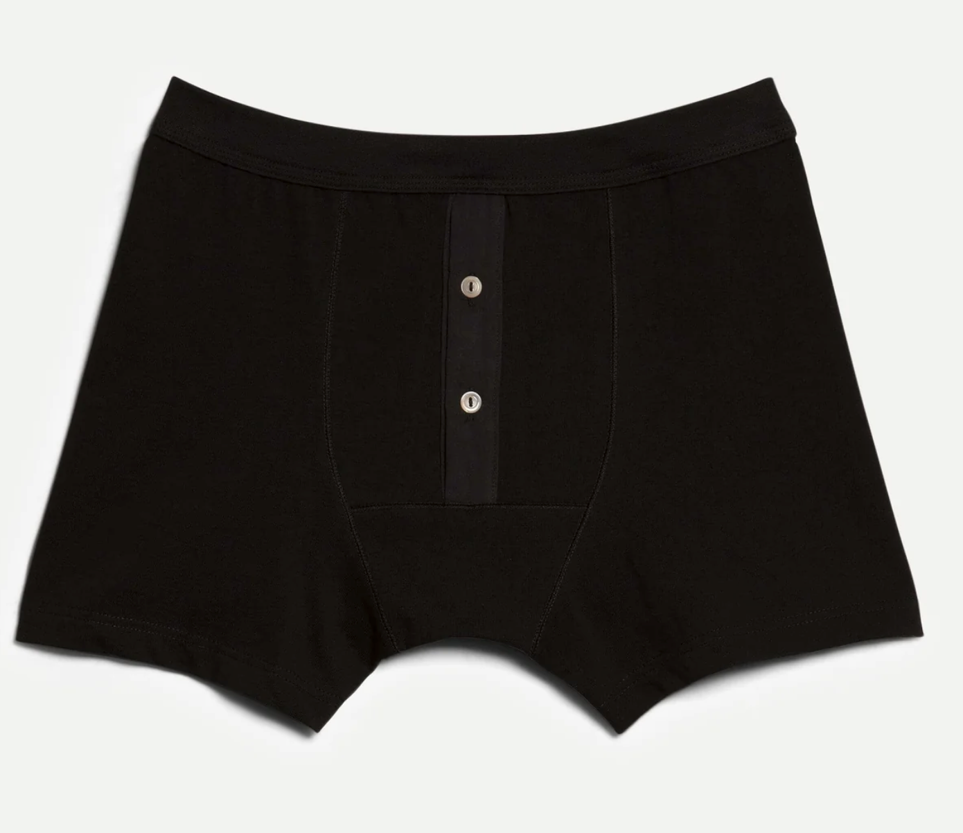 255 Merz b. Schwanen Loopwheeled Midd-Weight Button Fly Boxer- 99 Deep Black