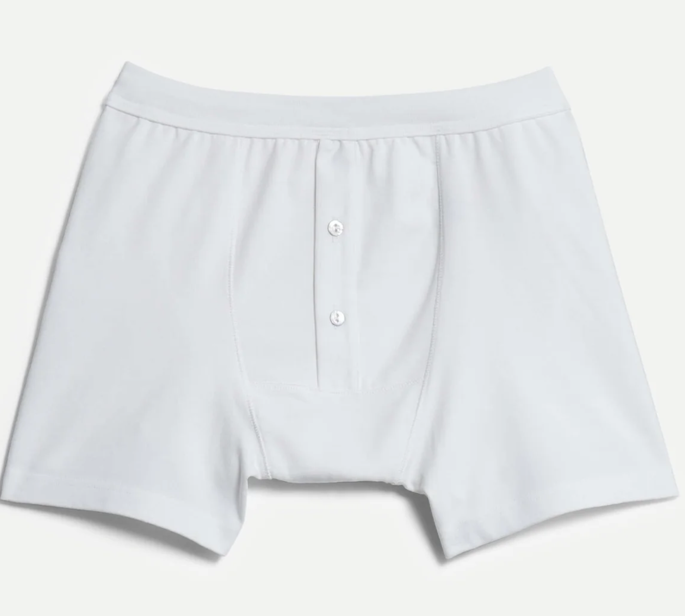 255 Merz b. Schwanen Loopwheeled Mid-Weight Button Fly Boxer- 01 White