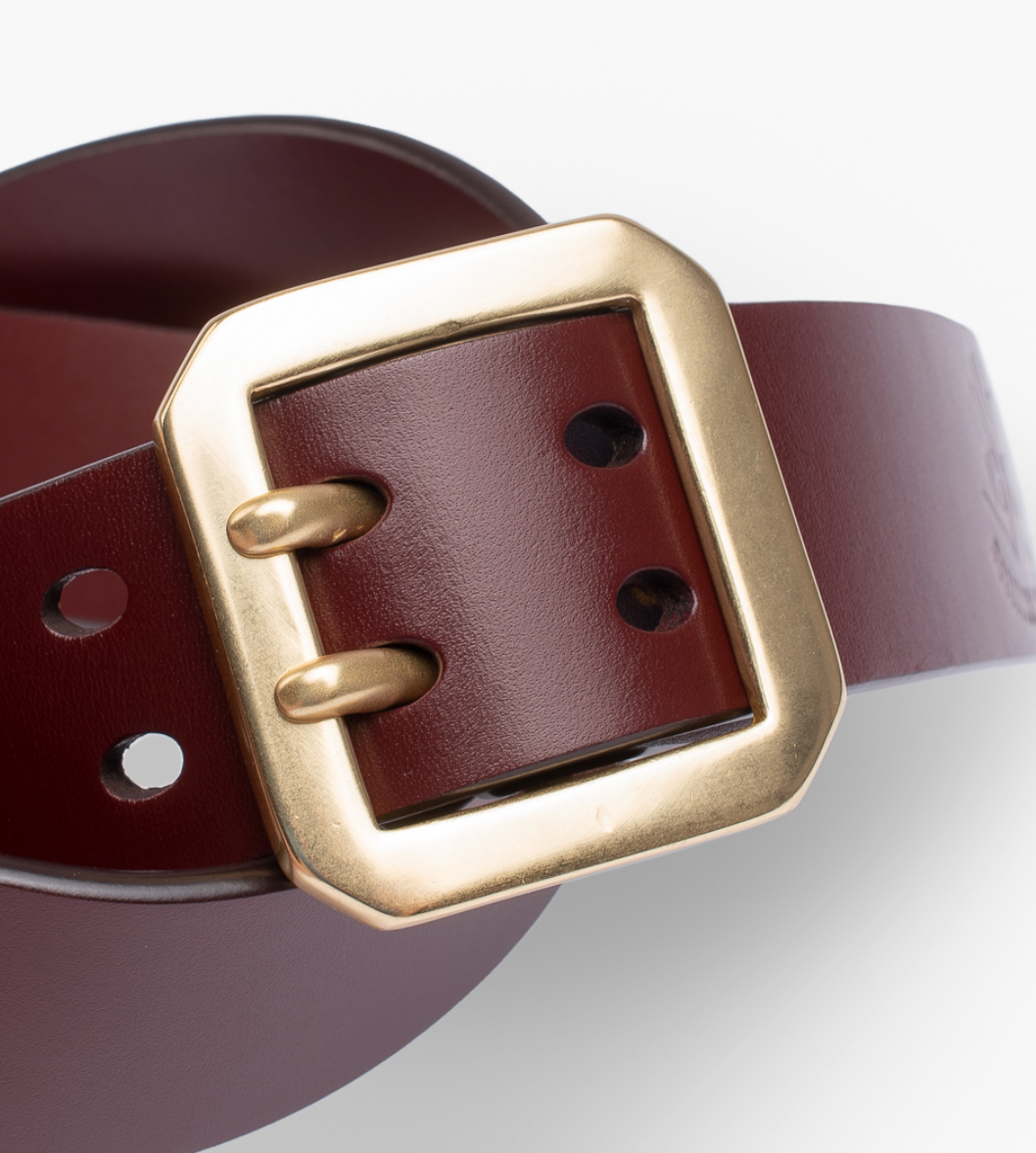 OGL Double  Prong Garrison Buckle Leather Belt - Tan