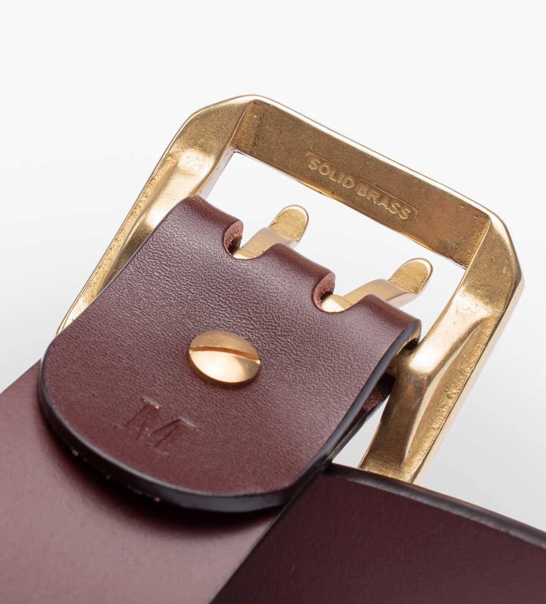 OGL Double  Prong Garrison Buckle Leather Belt - Tan