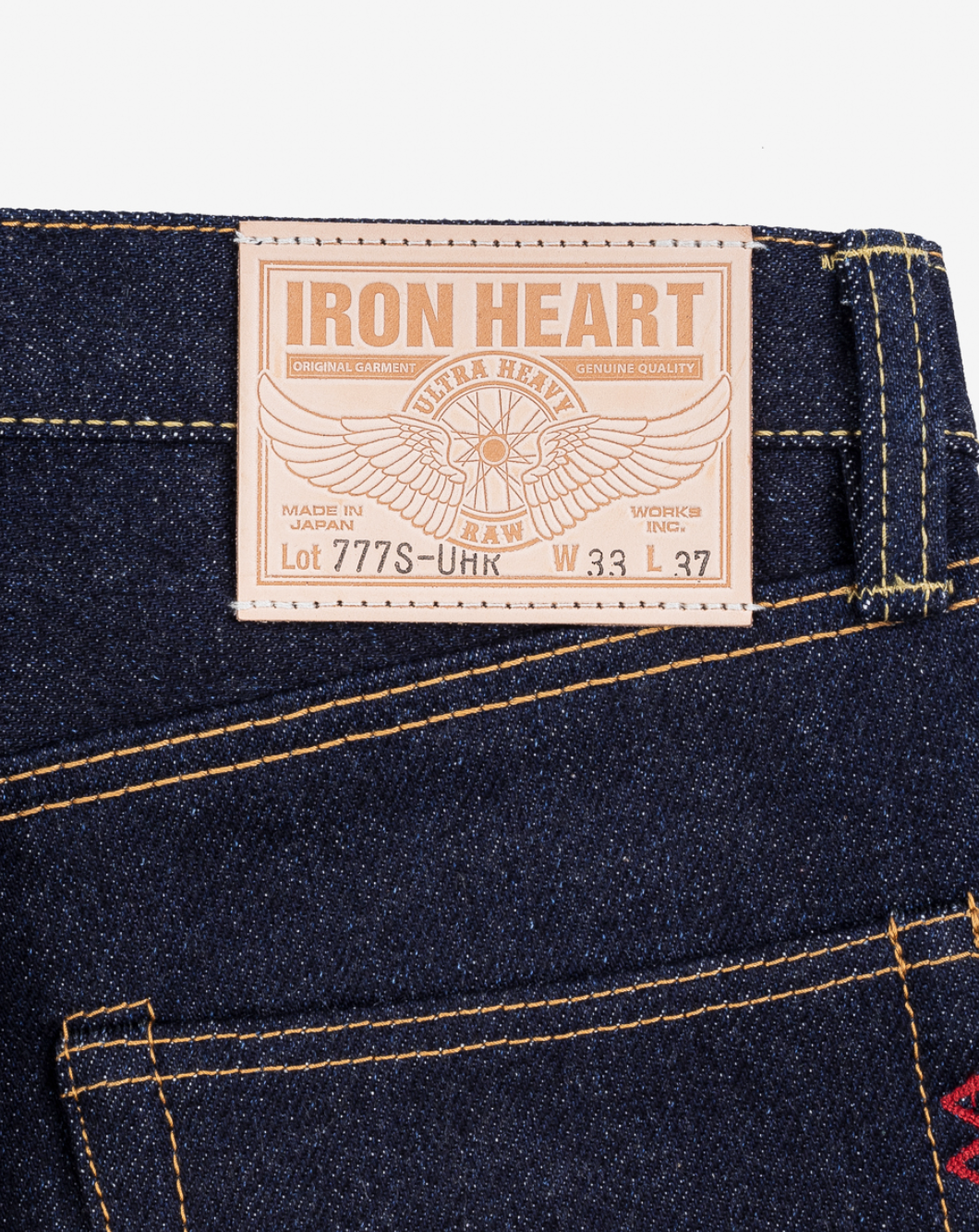 IH-777S-UHR Iron heart 21/23oz Ultra Heavy Raw Selvedge Denim Slim Tapered Cut Jeans - Indigo