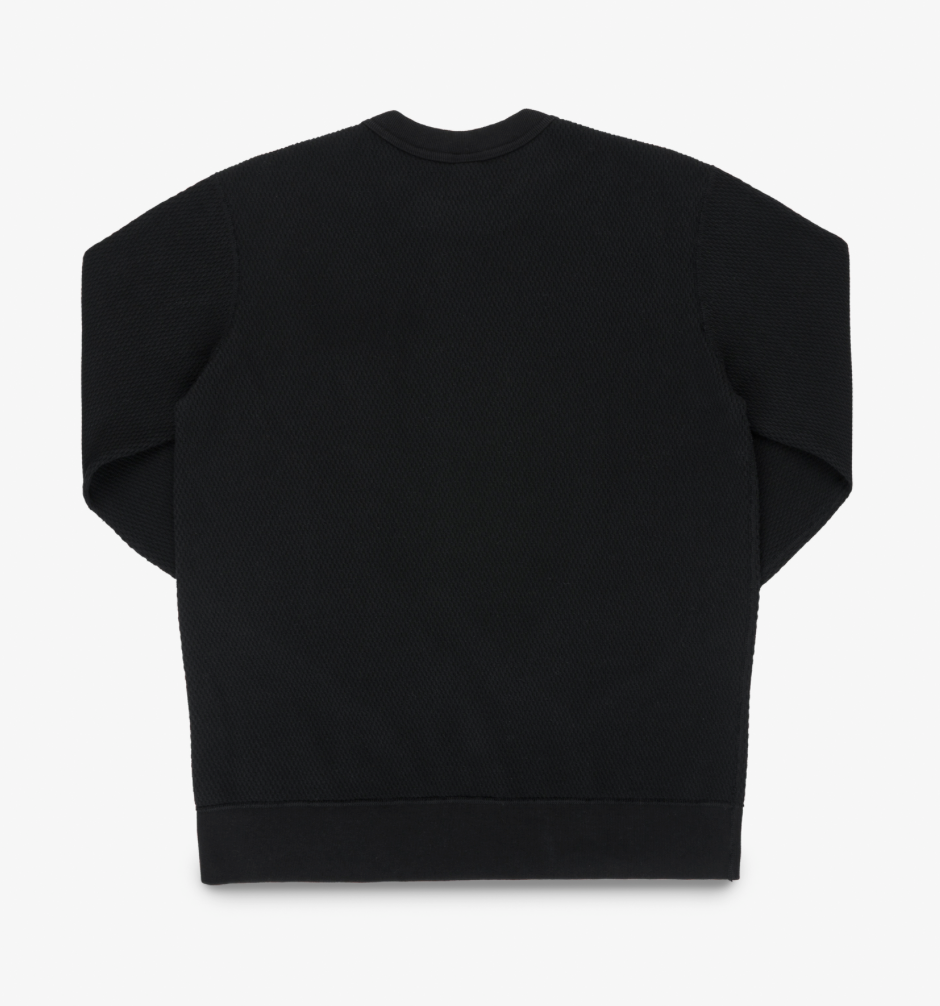 IHSW-86-BLK Iron Heart Heavyweight Thermal Crew Neck Sweater - Black