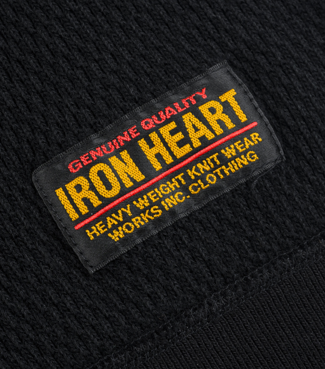 IHSW-86-BLK Iron Heart Heavyweight Thermal Crew Neck Sweater - Black