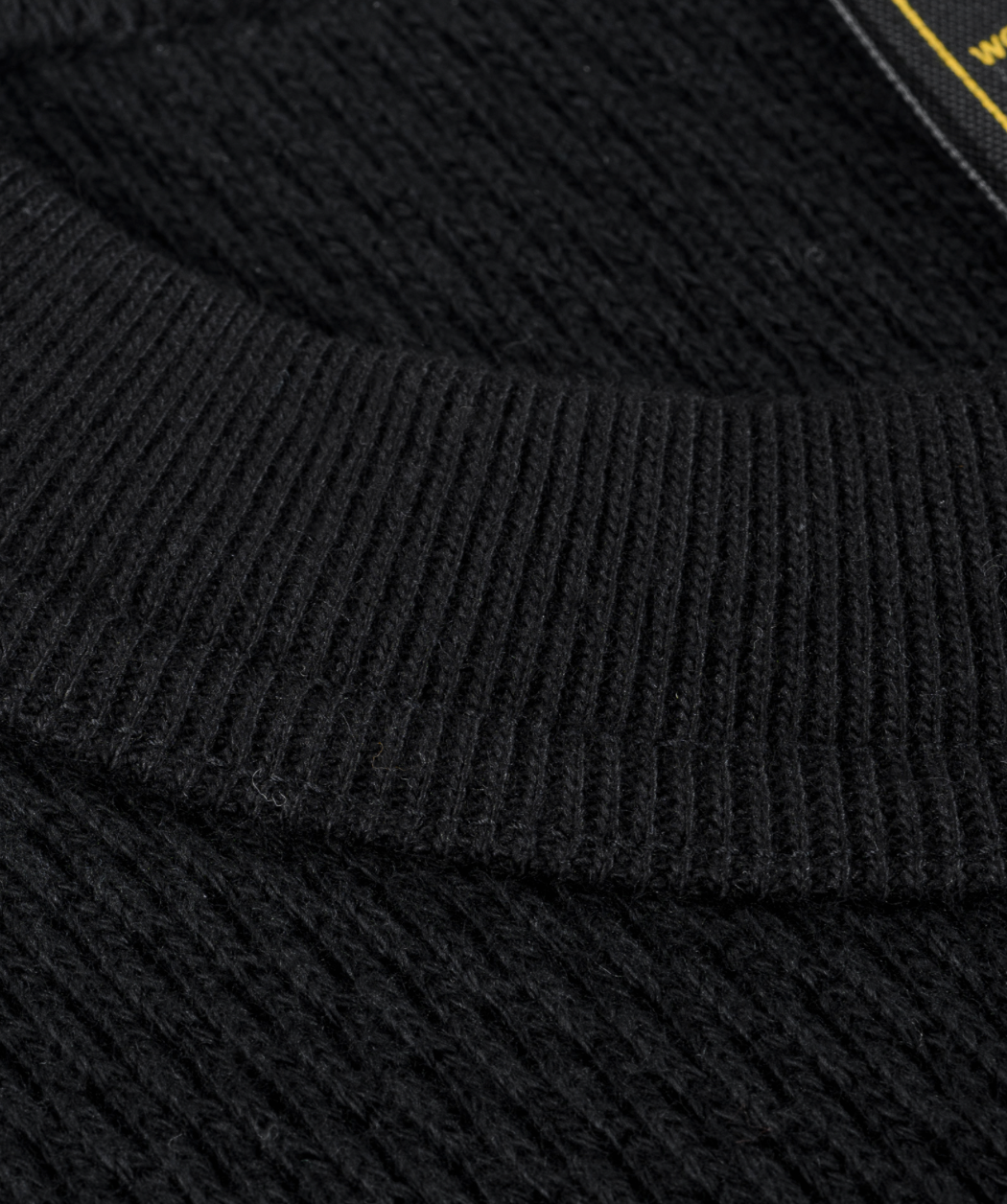 IHSW-86-BLK Iron Heart Heavyweight Thermal Crew Neck Sweater - Black