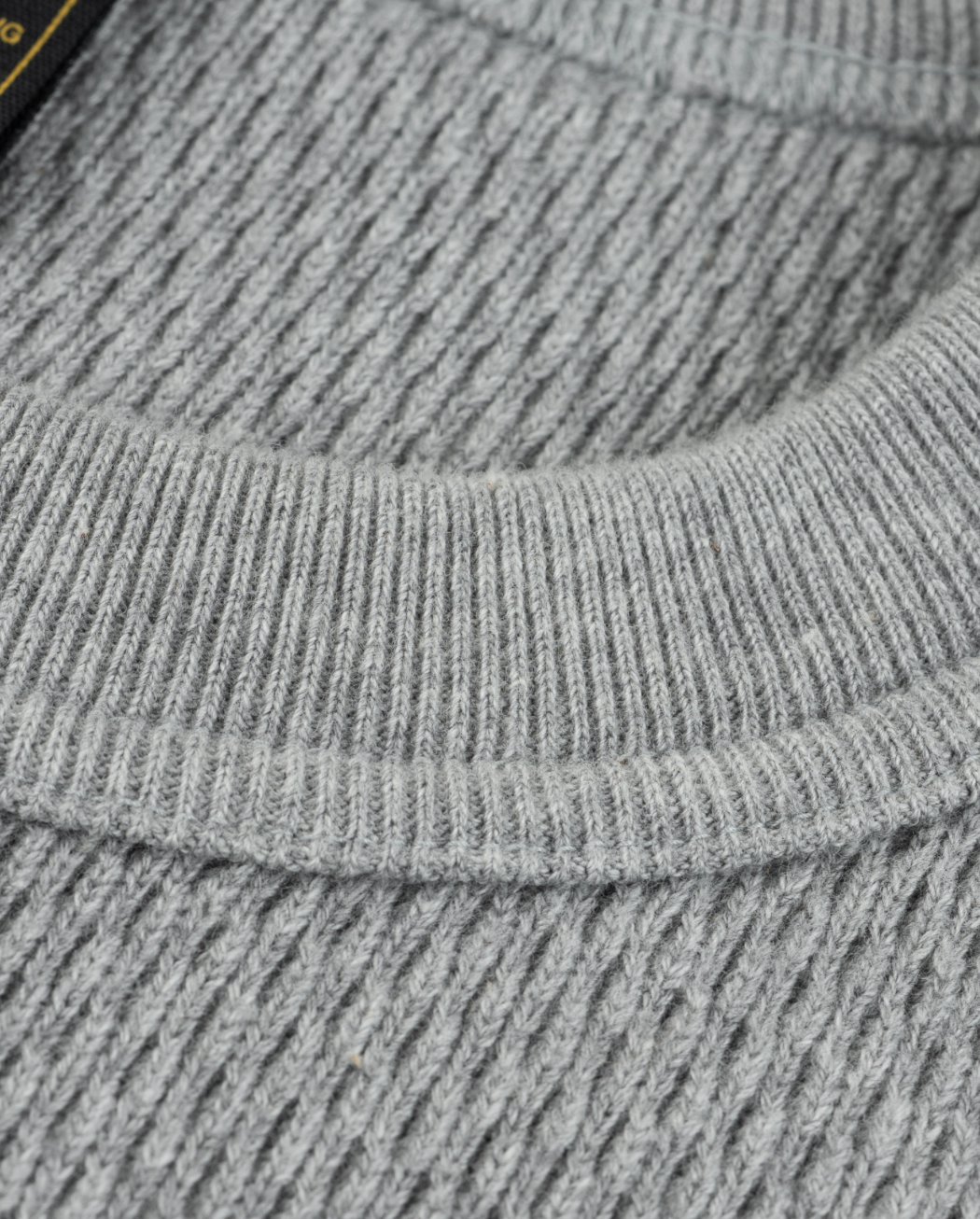IHSW-86-GRY Iron Heart Heavyweight Thermal Crew Neck Sweater - Grey