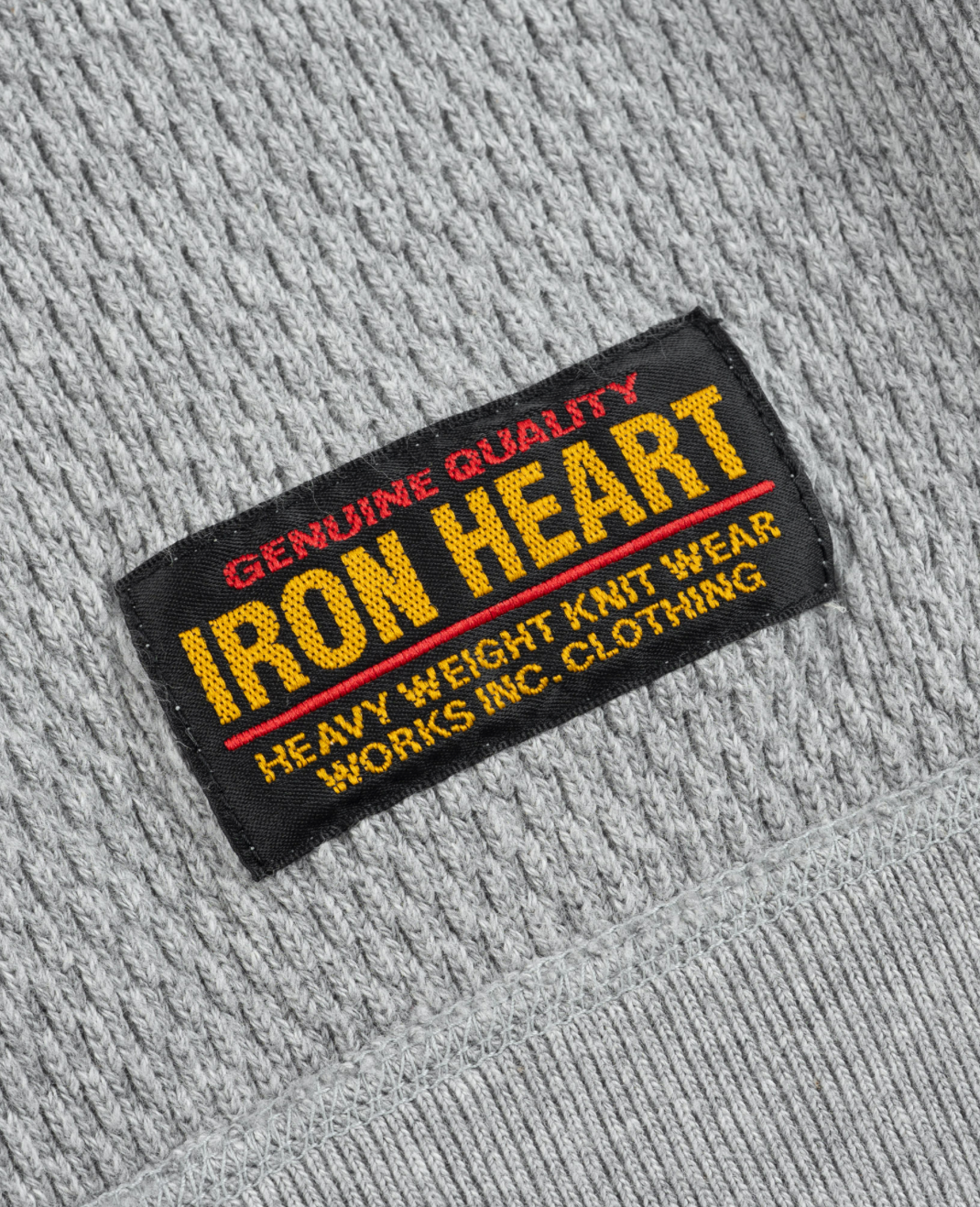 IHSW-86-GRY Iron Heart Heavyweight Thermal Crew Neck Sweater - Grey