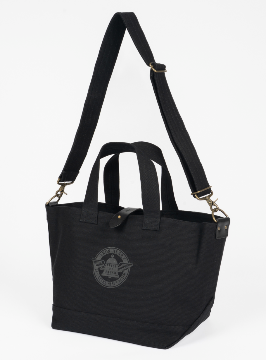 IHE-55-BLK Iron Heart 21oz Denim Tote Bag - Superblack