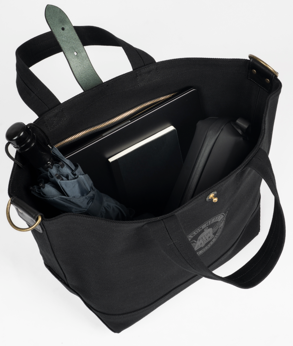 IHE-55-BLK Iron Heart 21oz Denim Tote Bag - Superblack