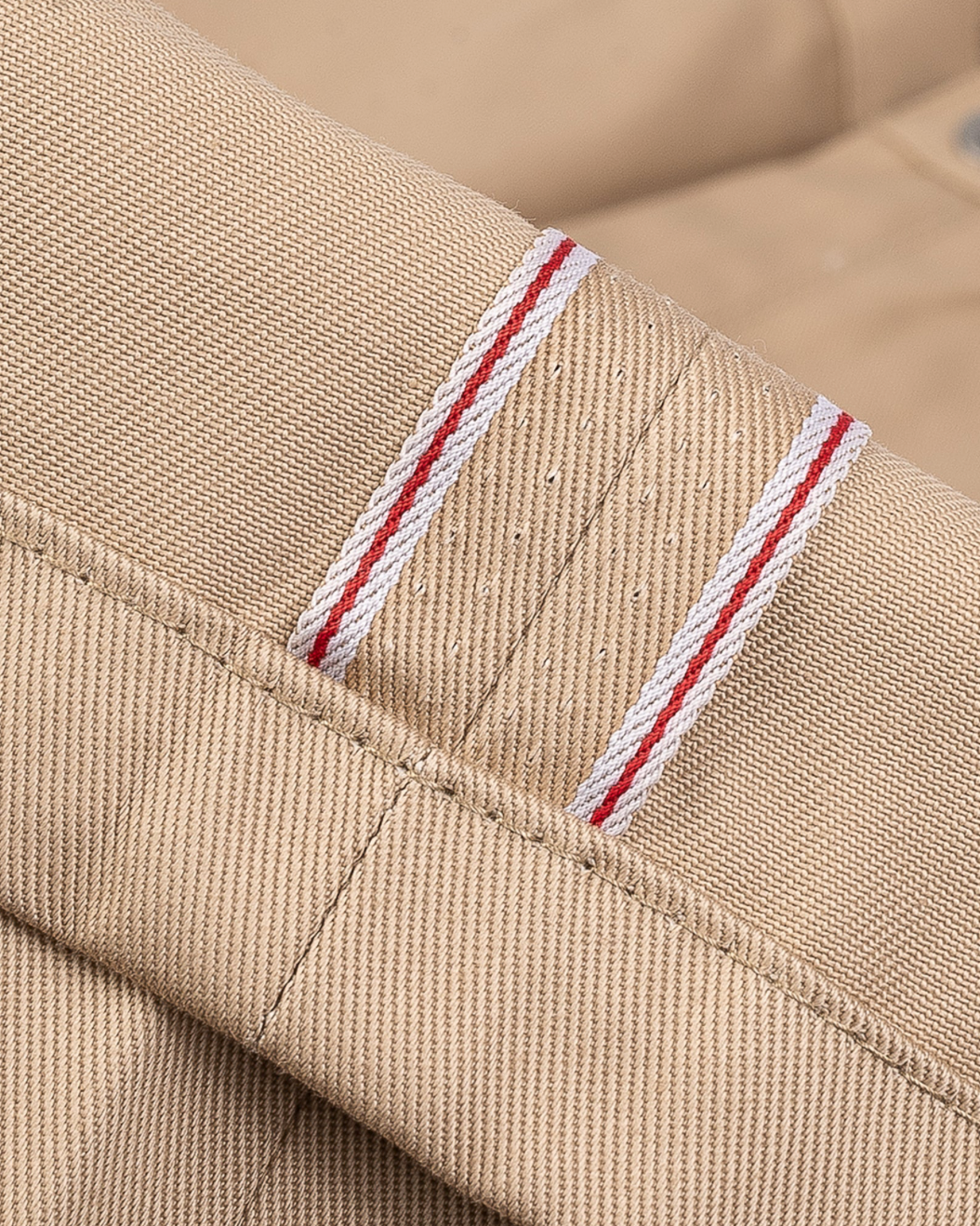 IH-717-KHA Iron Heart 9oz Mercerized Selvedge Cotton Straight Cut Chinos - Khaki