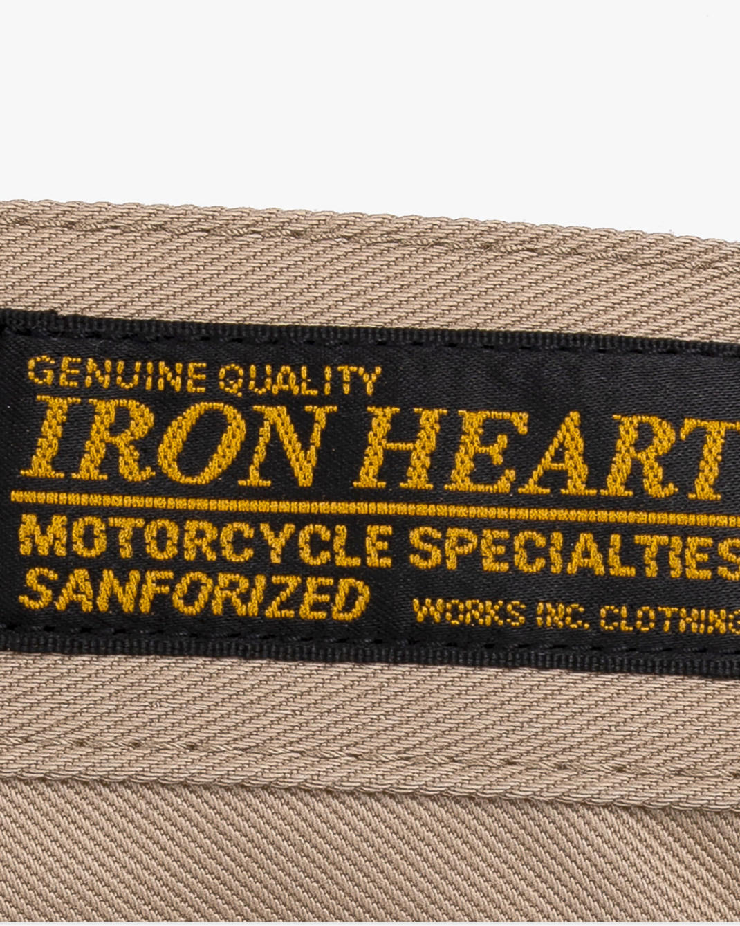 IH-717-KHA Iron Heart 9oz Mercerized Selvedge Cotton Straight Cut Chinos - Khaki