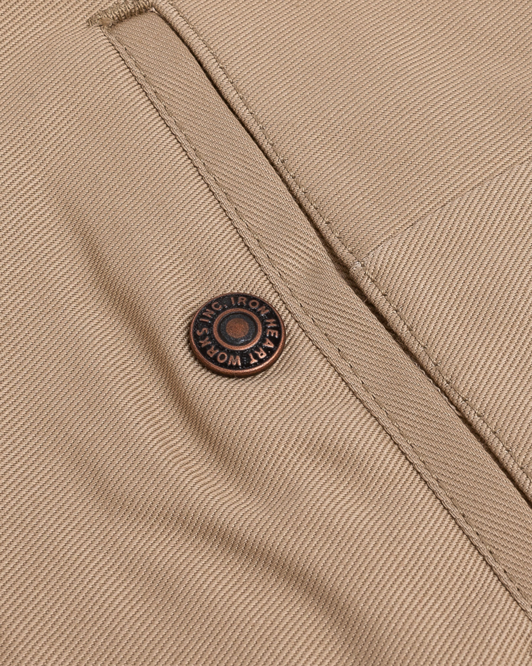 IH-717-KHA Iron Heart 9oz Mercerized Selvedge Cotton Straight Cut Chinos - Khaki