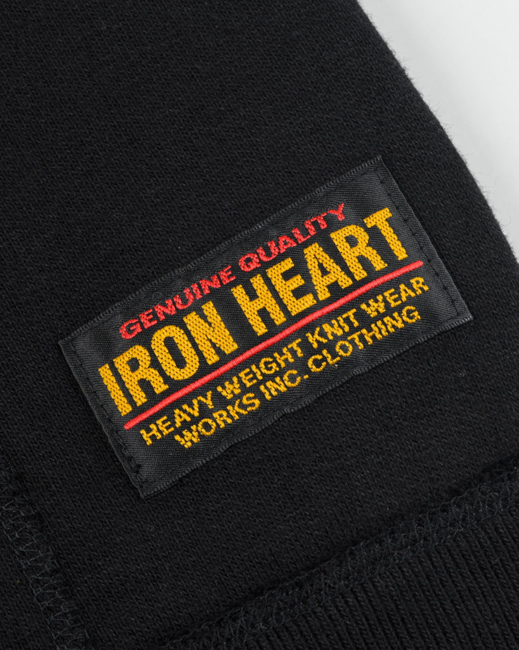 IHSW-82L-BLK Iron Heart 14oz Ultra Heavyweight Loopwheel Cotton Zip Up Hoodie - Black