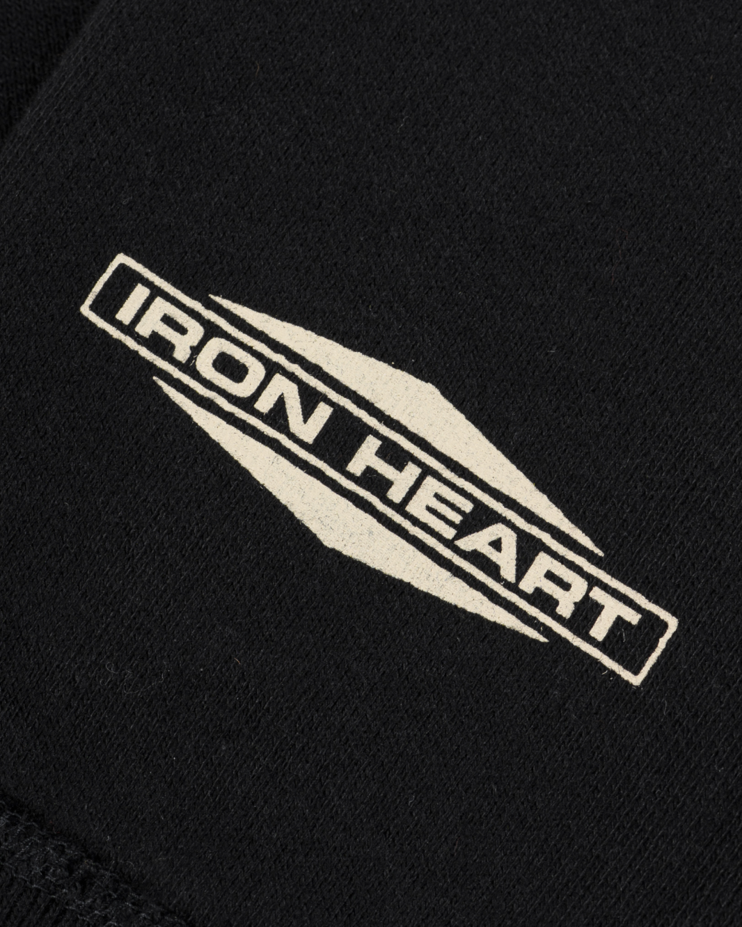 IHSW-82L-BLK Iron Heart 14oz Ultra Heavyweight Loopwheel Cotton Zip Up Hoodie - Black