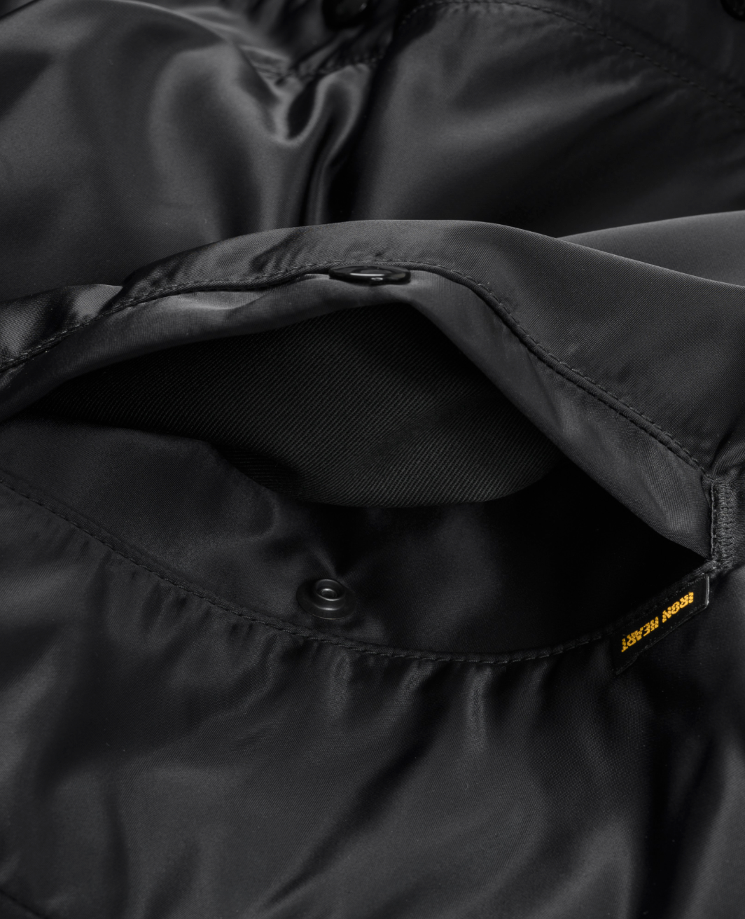 IHJ-168-BLK Iron Heart Nylon Coach Jacket - Black