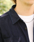 Solid Heavy Flannel Shirt- Indigo (501655)