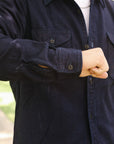 Solid Heavy Flannel Shirt- Indigo (501655)