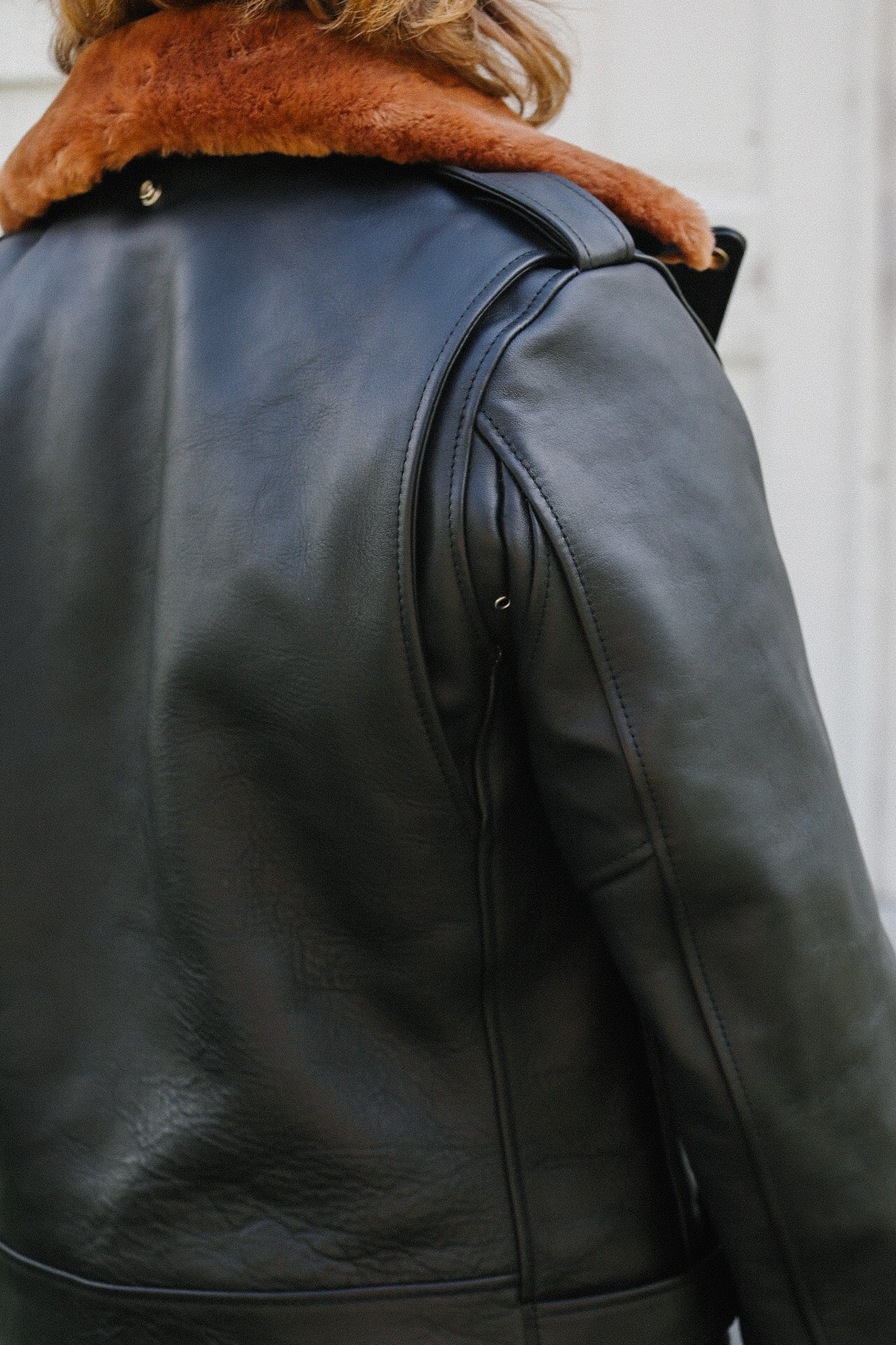 Sumi Dyed Double Riders Jacket- Saddle Dyed Horsehide Black (SHR-58)