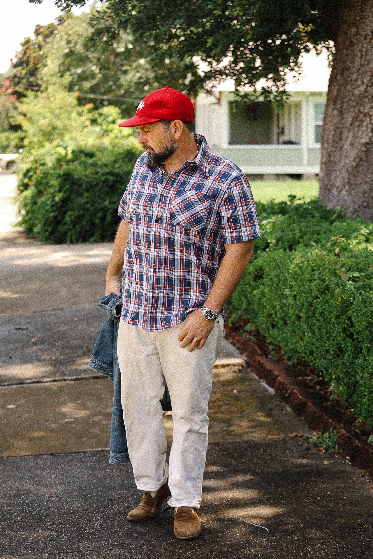 W10 Short Sleeve Madras Shirt- Navy – Iron Shop Provisions