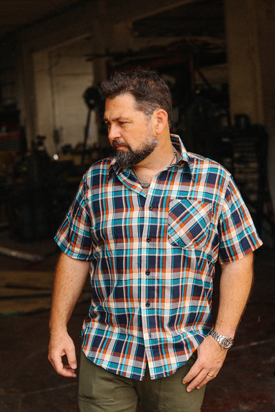 W10 Short Sleeve Madras Shirt- Turquoise – Iron Shop Provisions