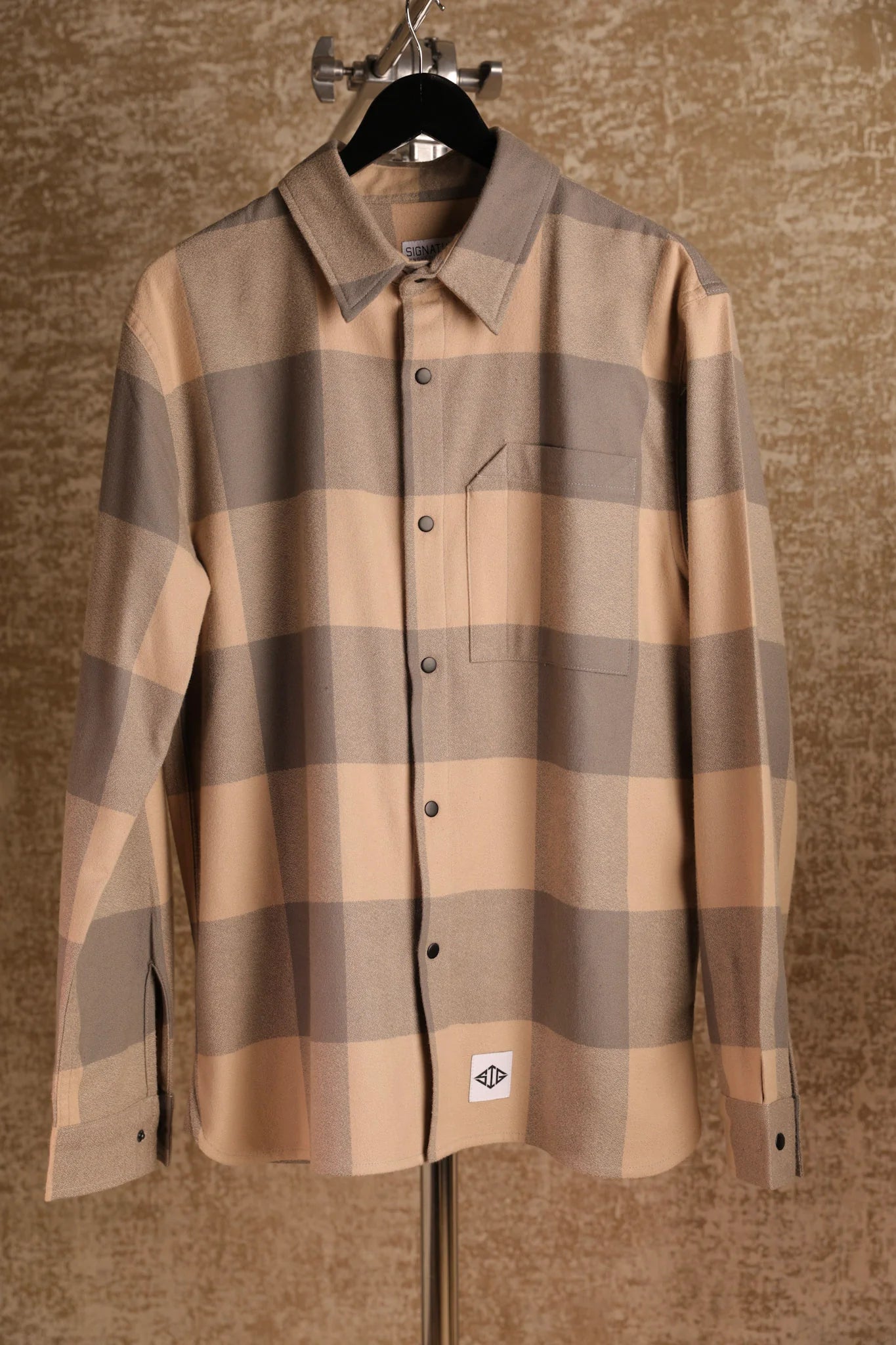 Flannel Shirt Jacket- Mushroom