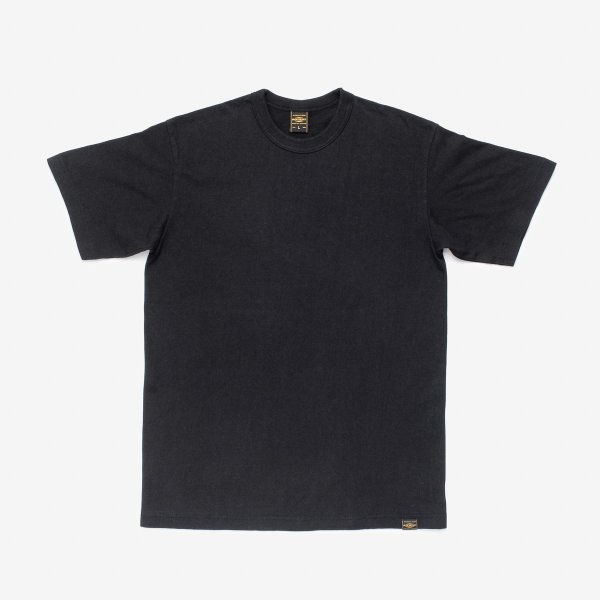 6.5oz Loopwheel Crew Neck T-Shirt With Longer Body - Black