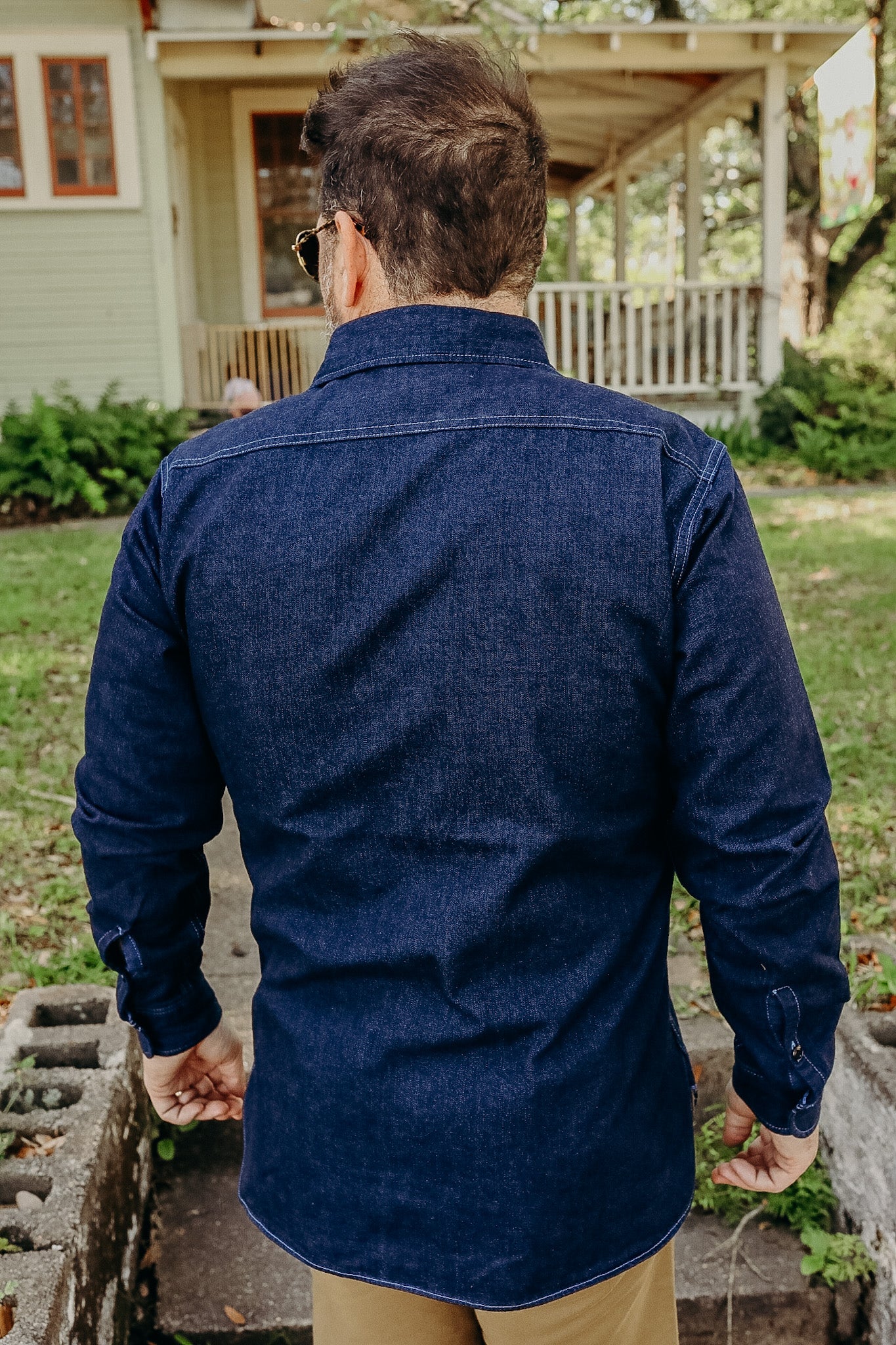 10oz Selvedge Denim Work Shirt - Indigo Overdyed Blue