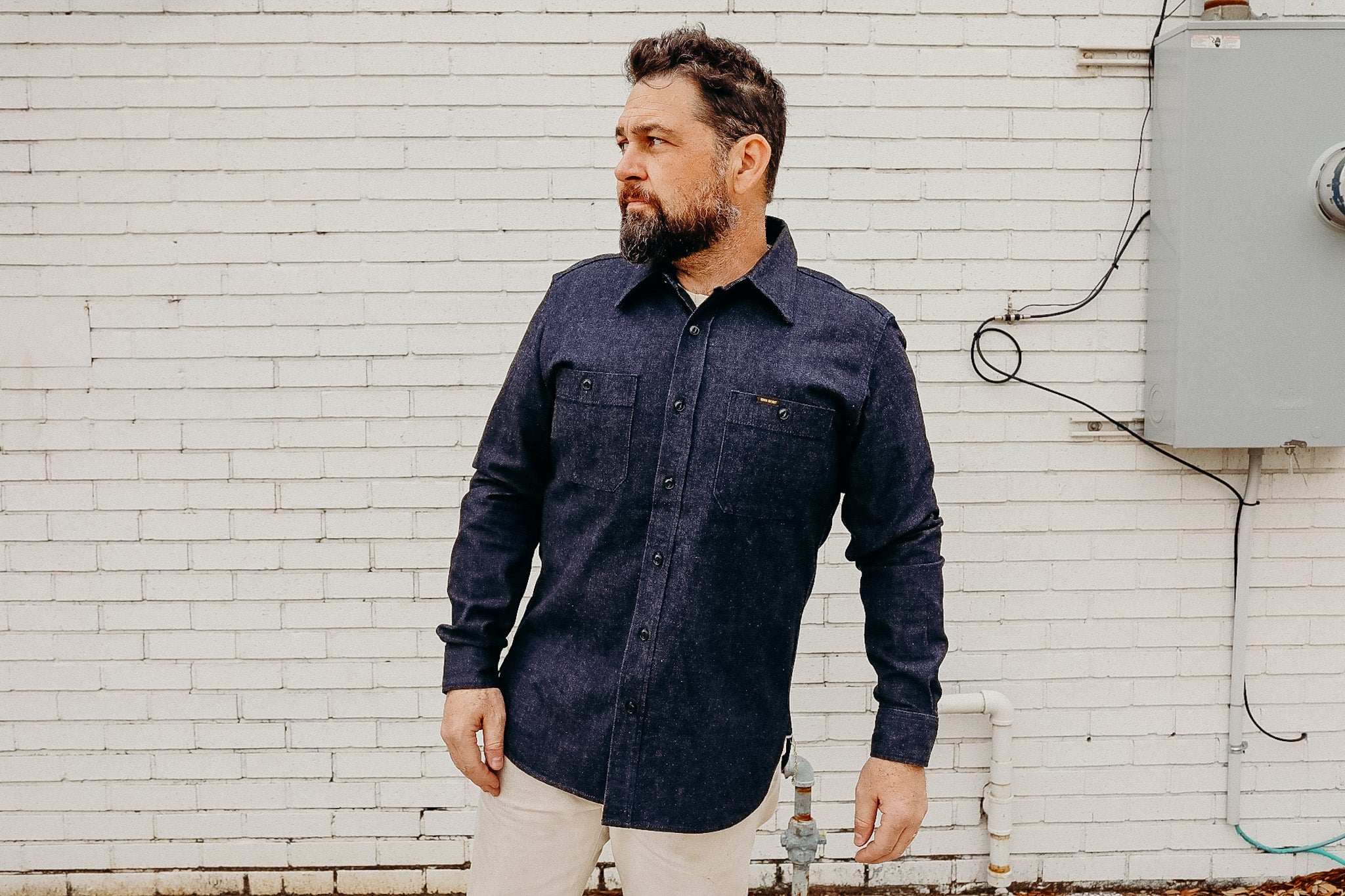 USN Work Shirt Denim indigo　サイズ36 USN Work Shirt Denim Indigo – BONCOURA Official Online Store