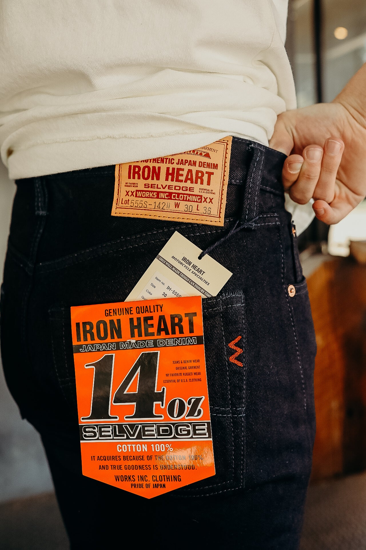 14oz Selvedge Denim Super Slim Cut Jeans Indigo/Indigo IH-555S