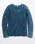 Indigo Jersey Crew Neck Long Sleeved T-shirt- Dark Indigo (LS-5011-D)