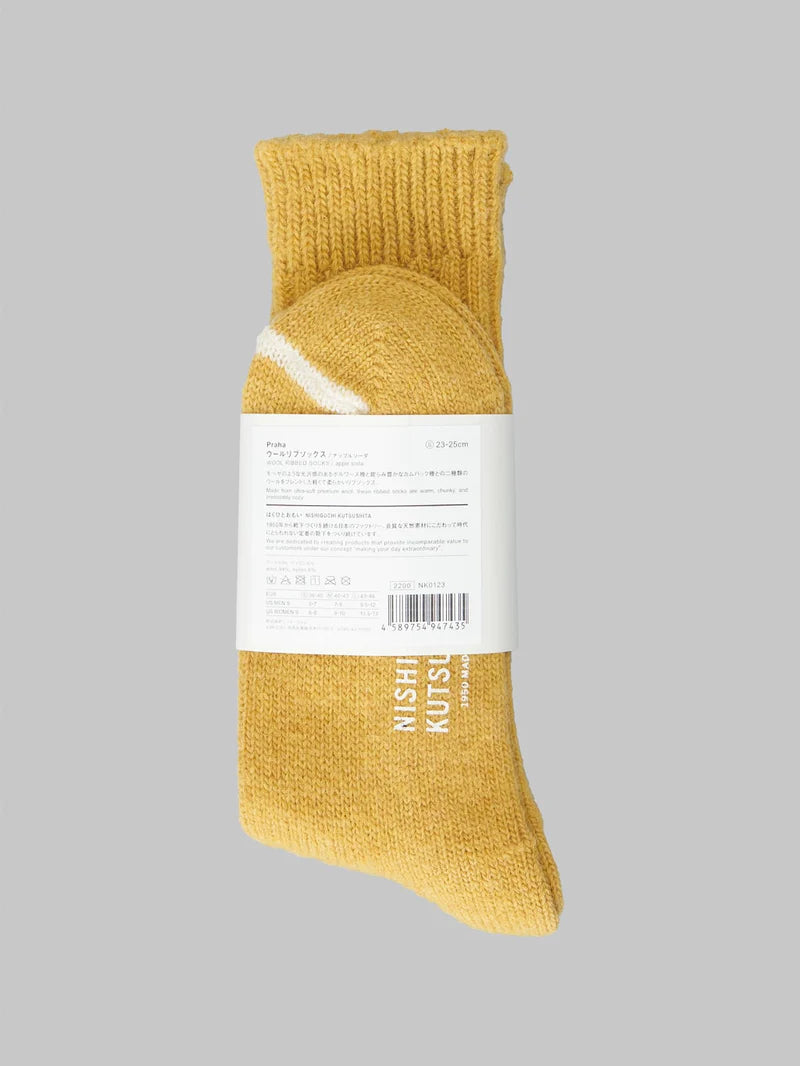 Wool Ribbed Socks in Apple Soda