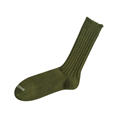 Wool Ribbed Socks - Khaki