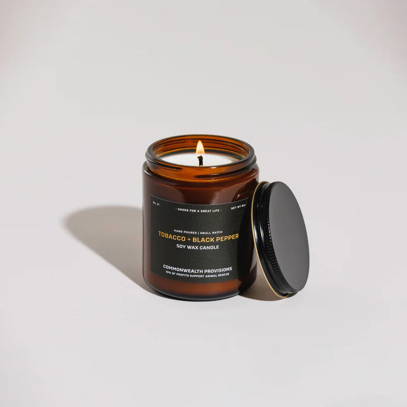 Tobacco + Black Pepper Soy Candle