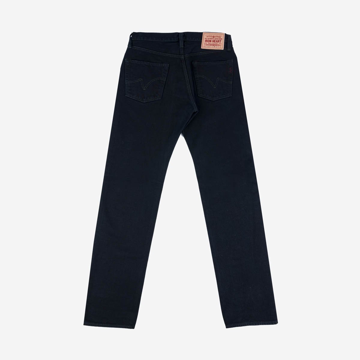 14oz Broken Twill Selvedge Denim Straight Cut Jeans - Indigo Overdyed Black