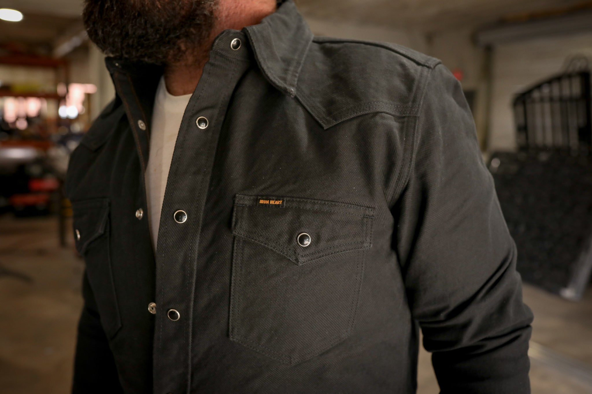 13oz Military Serge Western Shirt - Black