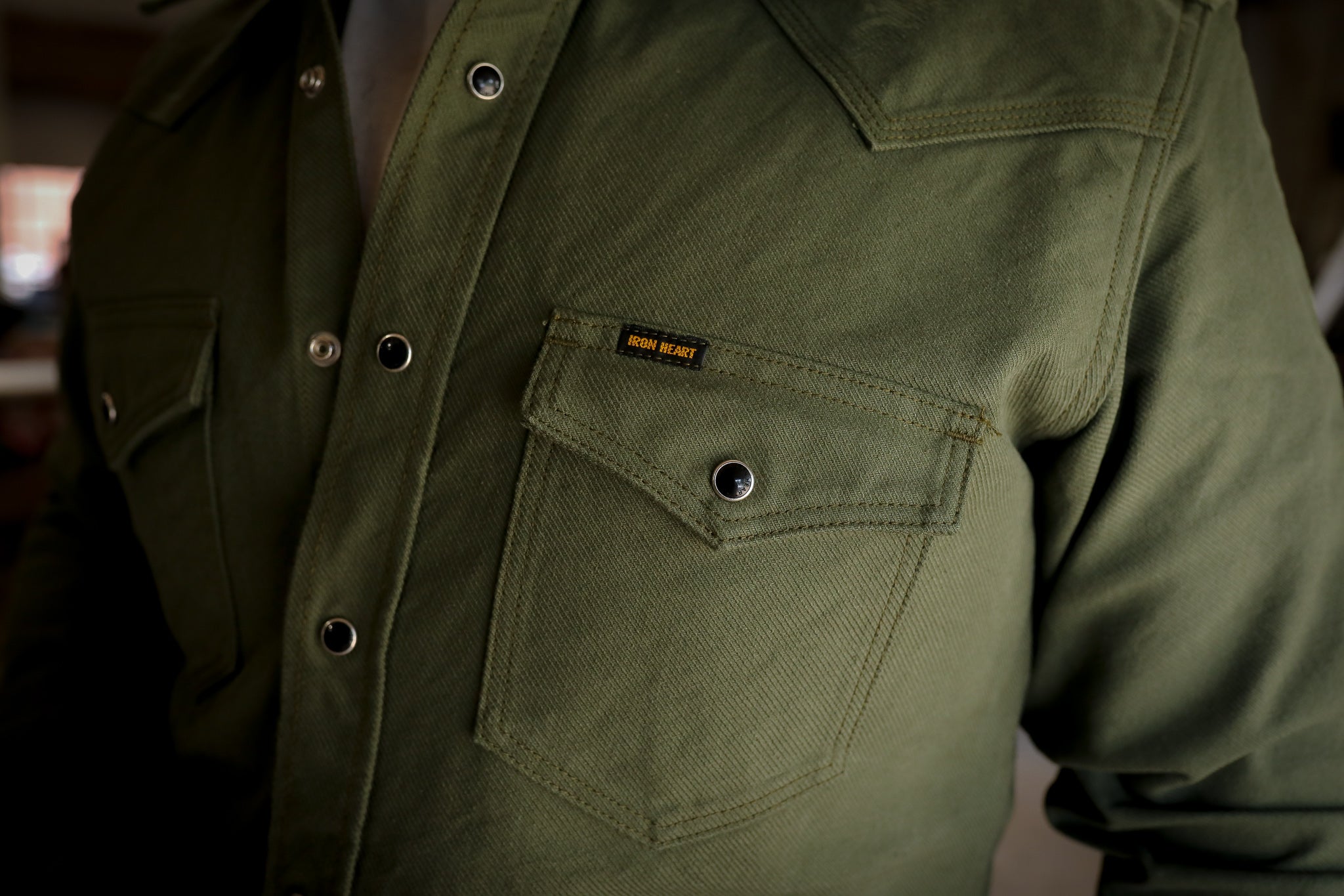 13oz Military Serge Western Shirt - Olive